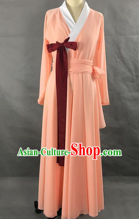 Top Chinese Classical Dance Performance Clothing Woman Solo Dance Garment Costume Traditional Korean Dance Orange Dress