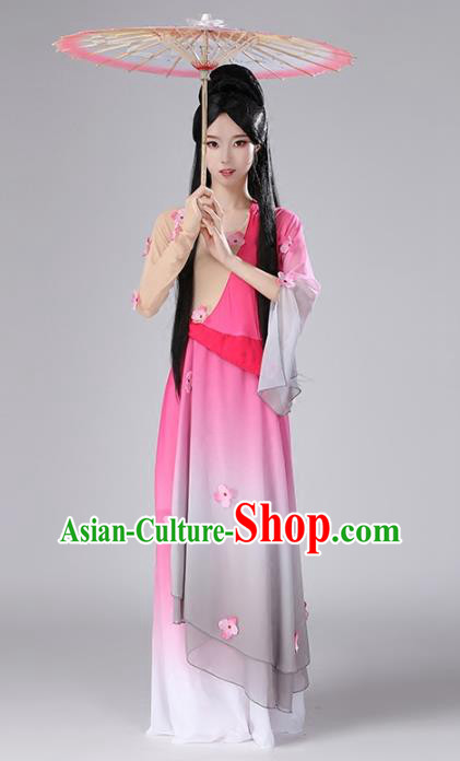 Top Chinese Classical Dance Pink Dress Outfits Woman Umbrella Dance Garment Costume Traditional Dance Performance Clothing