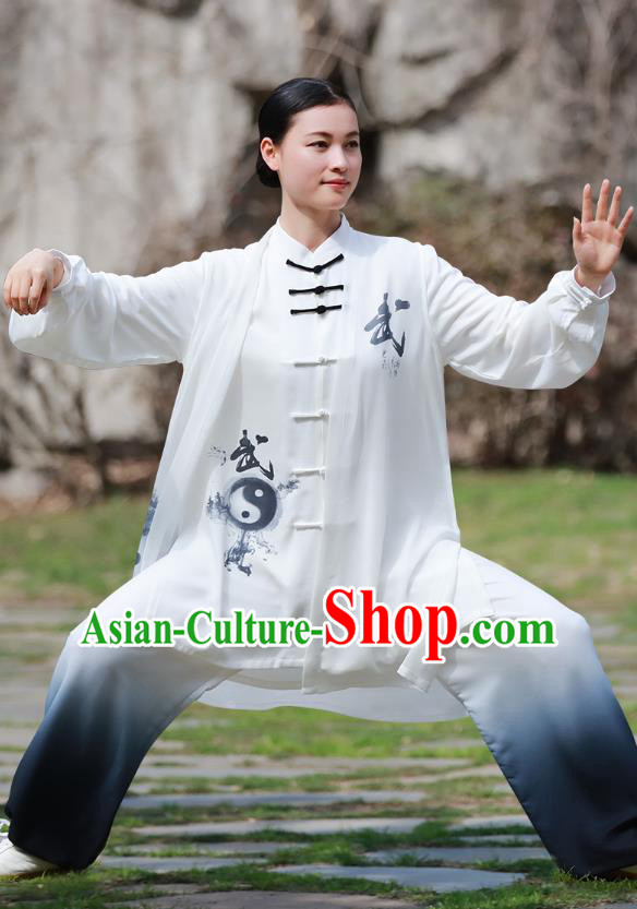 Chinese Tai Ji Chuan Three Piece Outfits Tai Chi Performance Clothing Martial Arts Kungfu Competition Garments