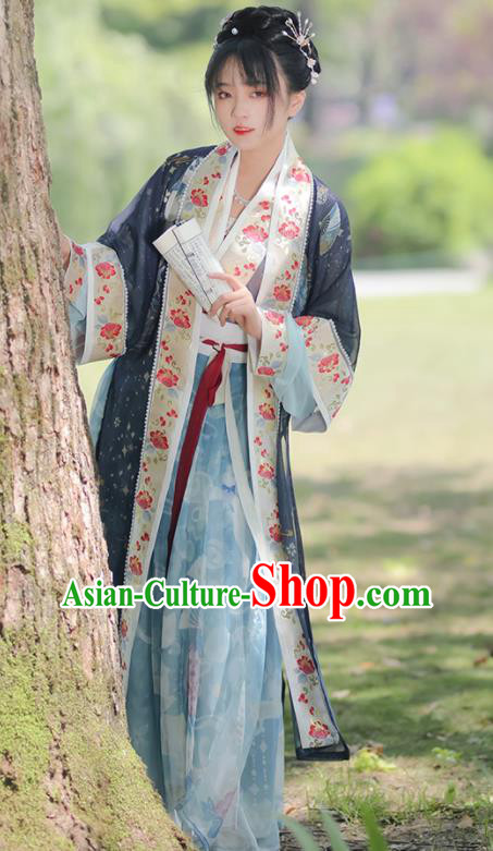China Song Dynasty Court Beauty Historical Garment Costumes Ancient Palace Princess Hanfu Dress Clothing Complete Set