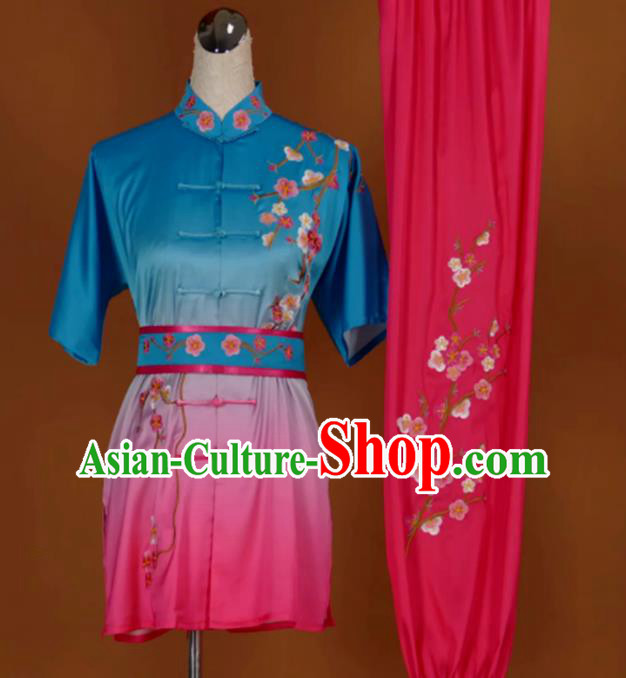 China Tai Chi Sword Training Embroidered Plum Clothing Kung Fu Performance Outfits Wushu Martial Arts Competition Suits