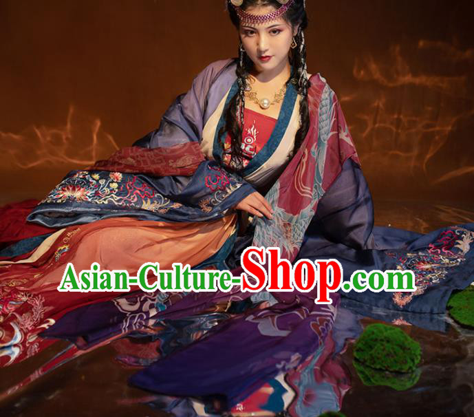 China Traditional Song Dynasty Imperial Consort Historical Garment Costumes Ancient Fairy Princess Hanfu Dress Clothing