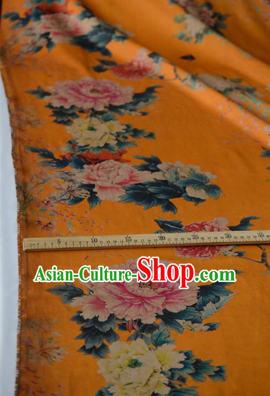 High Quality Chinese Qipao Cheongsam Fabric DIY Fabric Silk Fabric Yellow Gambiered Guangdong Gauze