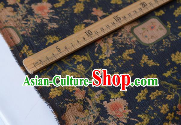 High Quality Chinese DIY Fabric Silk Fabric Navy Gambiered Guangdong Gauze Qipao Cheongsam Cloth