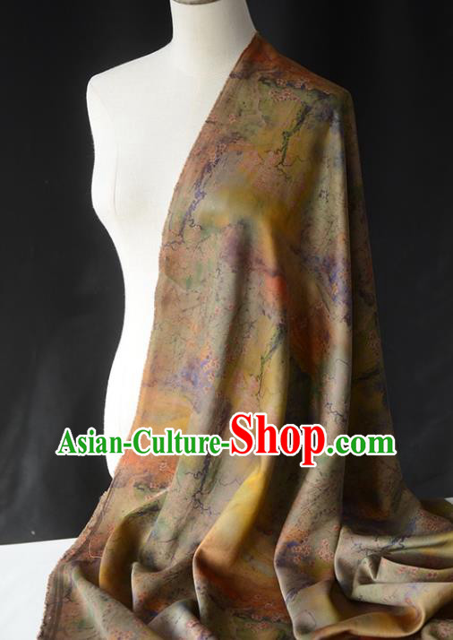 Chinese Ginger Gambiered Guangdong Gauze High Quality Cheongsam Cloth Classical Plum Blossom Pattern DIY Fabric Silk Fabric
