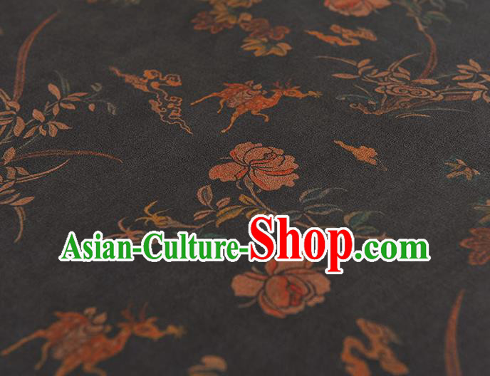 Chinese Cheongsam Cloth Traditional Pattern DIY Satin Fabric Silk Fabric Grey Gambiered Guangdong Gauze