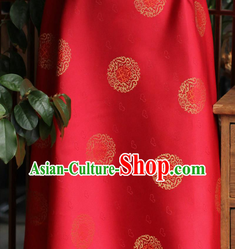 Chinese Traditional Tang Suit Jacquard Drapery Silk Fabric Classical Lucky Pattern Song Brocade Red Tapestry Cloth