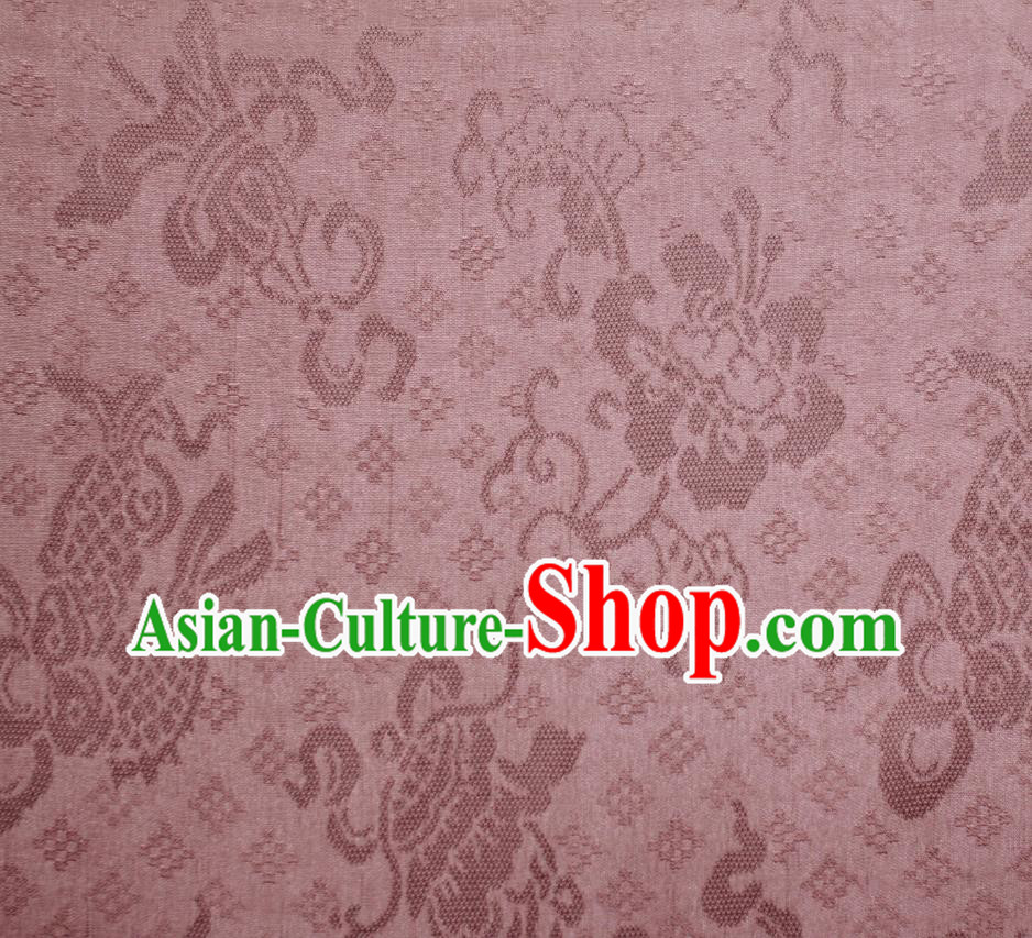 Chinese Deep Pink Tapestry Cloth Traditional Qipao Dress Jacquard Drapery Silk Fabric Classical Eight Treasures Pattern Brocade