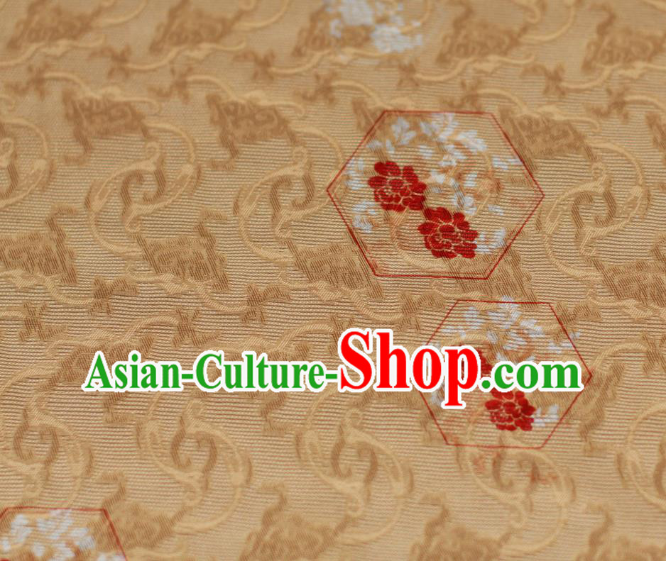 Chinese Jacquard Tapestry Material Traditional Tang Suit Drapery Golden Silk Fabric Classical Clouds Pattern Brocade Cloth