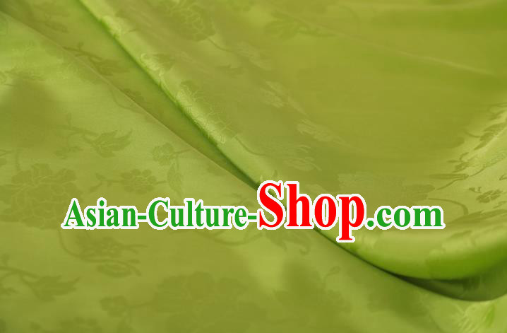 Chinese Jacquard Tapestry Material Traditional Qipao Dress Drapery Green Silk Fabric Classical Broken Peony Pattern Brocade Cloth
