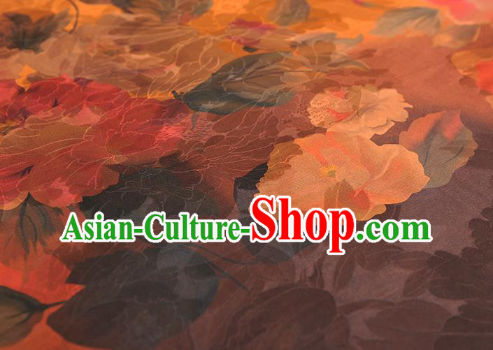 Top Chinese Cheongsam Silk Fabric Classical Gambiered Guangdong Gauze Traditional Jacquard Ginger Brocade Cloth