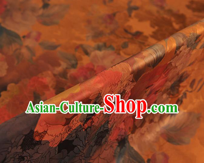 Top Chinese Cheongsam Silk Fabric Classical Gambiered Guangdong Gauze Traditional Jacquard Ginger Brocade Cloth
