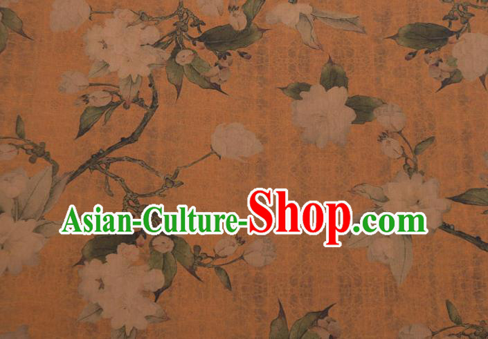 Chinese Traditional Hibiscus Pattern Dress Cloth Cheongsam Silk Fabric Top Ginger Gambiered Guangdong Gauze