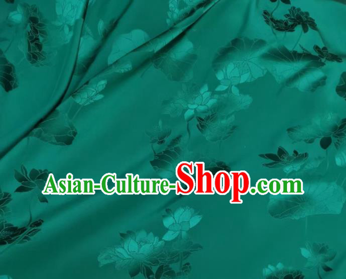 Chinese Classical Jacquard Satin Cloth Traditional Flowers Vase Pattern Brocade Drapery Cheongsam Green Silk Fabric