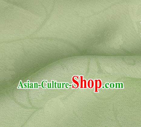 Chinese Green Silk Fabric Classical Plum Pattern Brocade Cloth Jacquard Tapestry Material Traditional Cheongsam Drapery