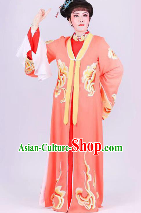 Chinese Traditional Peking Opera Actress Pink Dress Shaoxing Opera Young Mistress Garment Beijing Opera Noble Lady Clothing