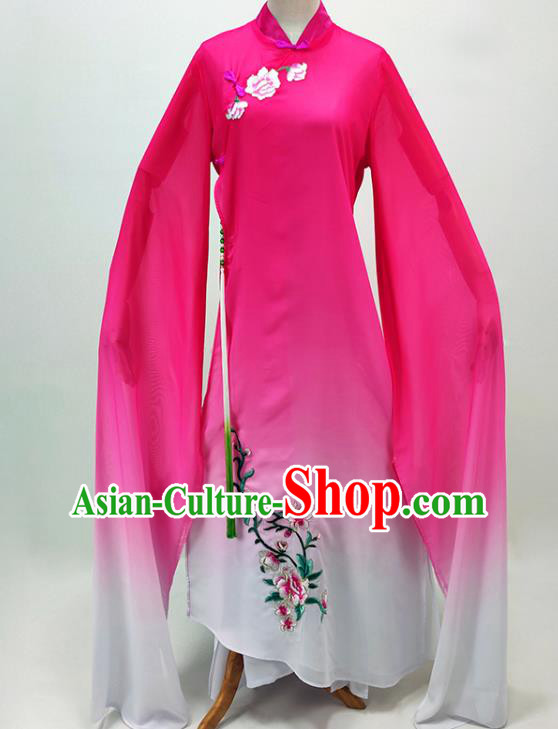 Chinese Traditional Peking Opera Hua Tan Rosy Dress Shaoxing Opera Actress Garment Beijing Opera Diva Clothing