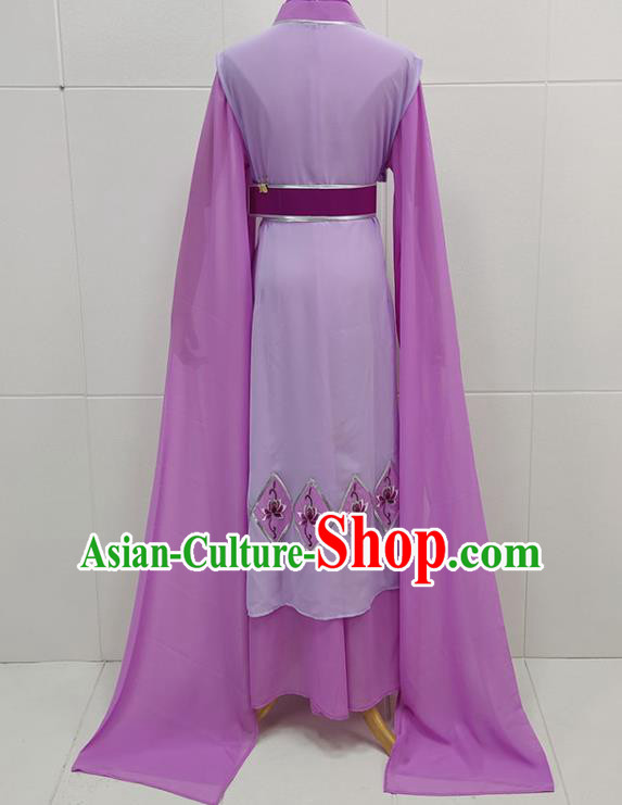 Traditional Chinese Beijing Opera Actress Clothing Peking Opera Young Lady Purple Dress Garments