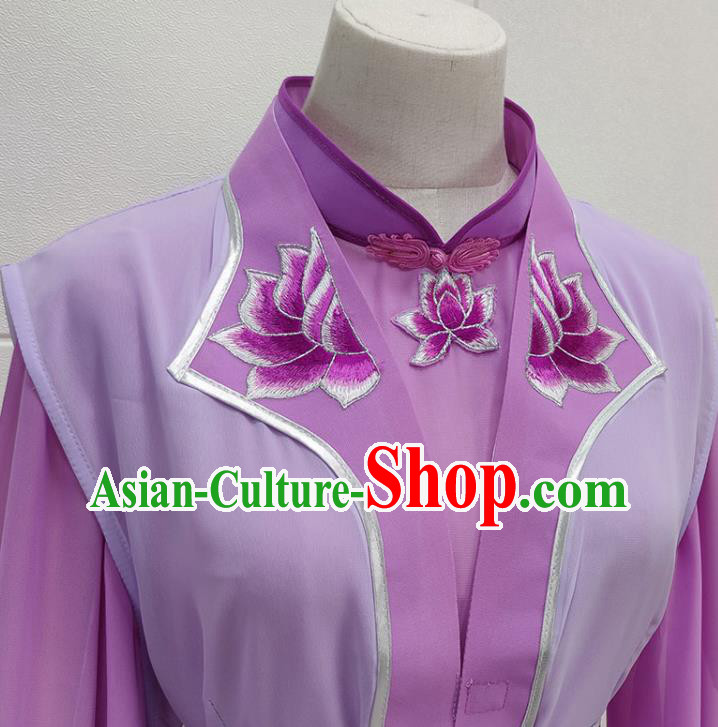 Traditional Chinese Beijing Opera Actress Clothing Peking Opera Young Lady Purple Dress Garments