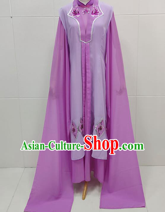 Traditional Chinese Beijing Opera Actress Clothing Peking Opera Young Lady Purple Dress Garments