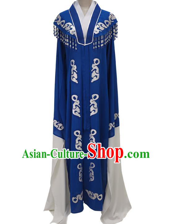 Chinese Beijing Opera Empress Water Sleeve Clothing Traditional Peking Opera Hua Tan Royalblue Dress Garments