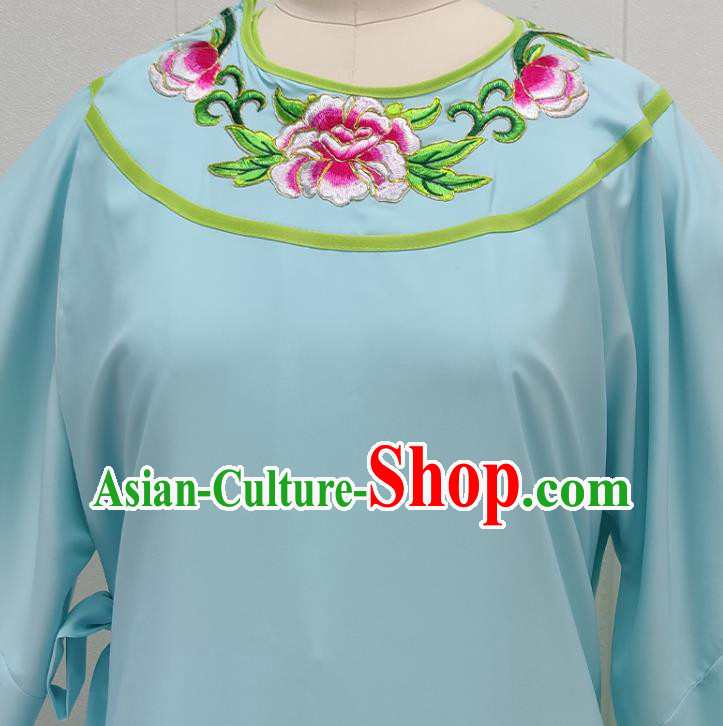 China Peking Opera Young Male Blue Garments Traditional Shaoxing Opera Xiaosheng Scholar Clothing