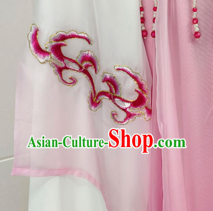 Chinese Beijing Opera Fairy Clothing Traditional Shaoxing Opera Young Beauty Pink Dress Garments