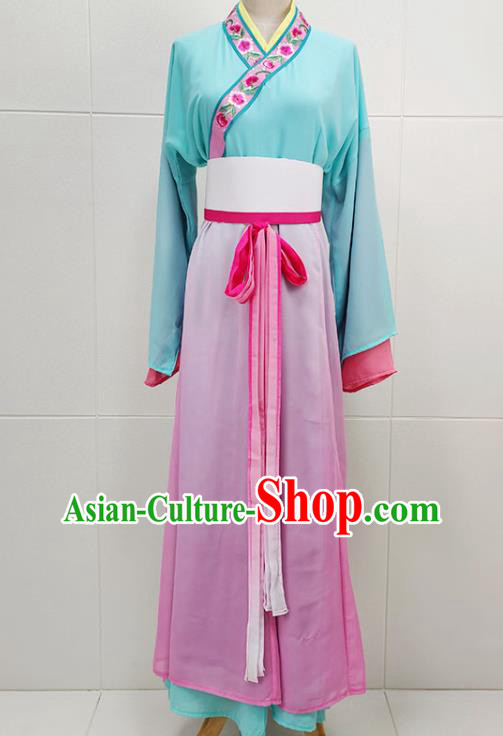 Chinese Beijing Opera Servant Girl Clothing Traditional Shaoxing Opera Young Lady Dress Garments