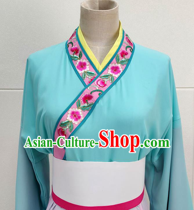 Chinese Beijing Opera Servant Girl Clothing Traditional Shaoxing Opera Young Lady Dress Garments