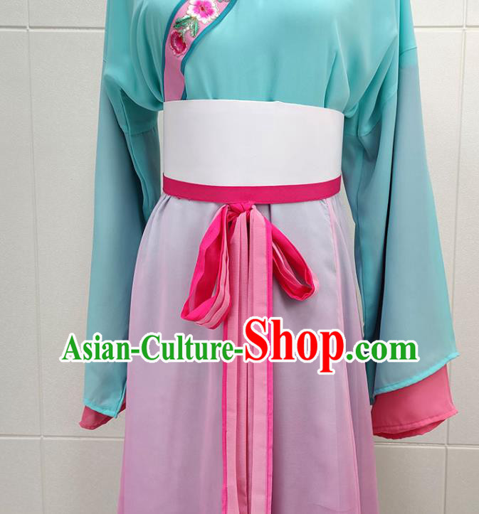 Chinese Beijing Opera Servant Girl Clothing Traditional Shaoxing Opera Young Lady Dress Garments