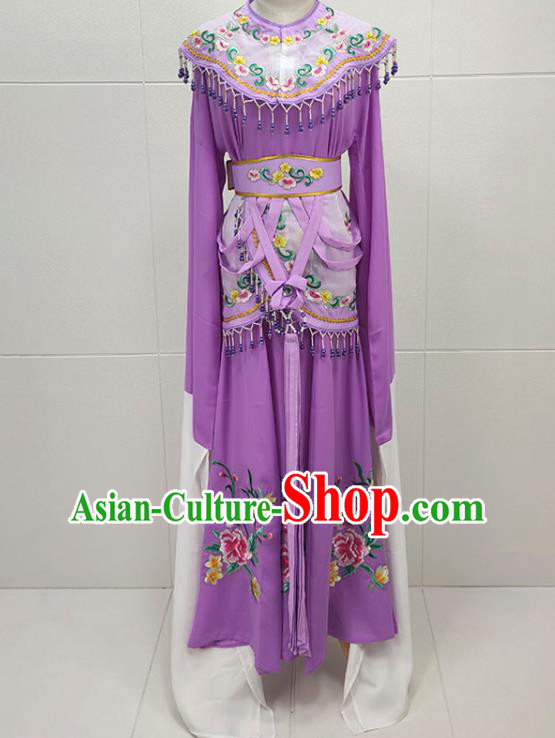 Chinese Beijing Opera Hua Tan Clothing Traditional Peking Opera Actress Purple Dress Shaoxing Opera Princess Garments