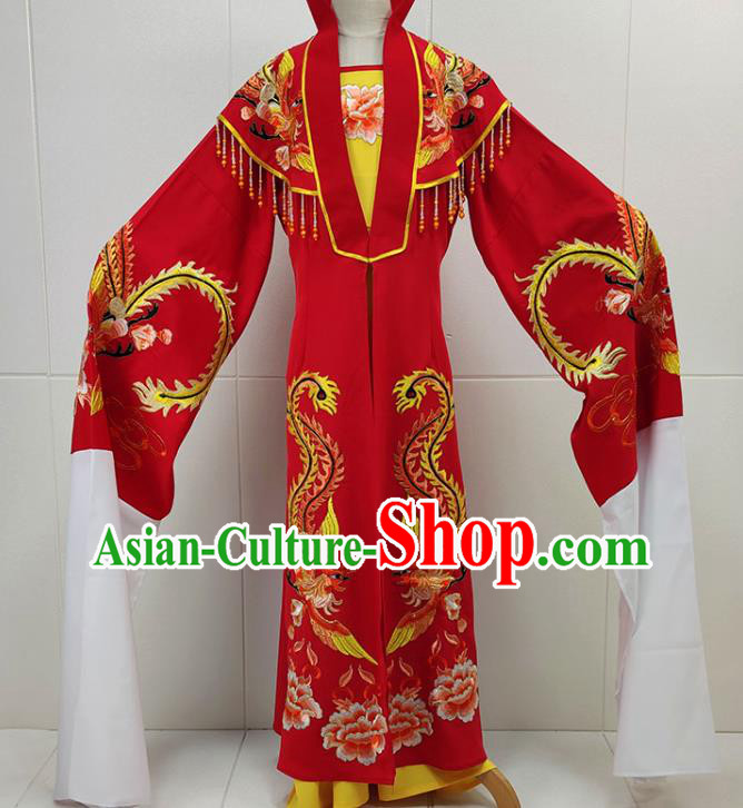 Chinese Beijing Opera Hua Tan Clothing Traditional Shaoxing Opera Empress Red Dress Garments