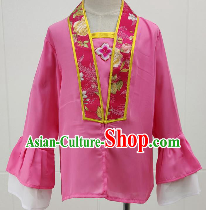 Chinese Beijing Opera Xiaodan Clothing Traditional Huangmei Opera Young Lady Pink Dress Garments