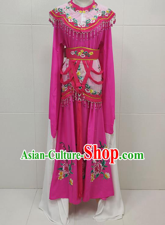 Chinese Beijing Opera Actress Clothing Traditional Peking Opera Hua Tan Princess Rosy Dress Garments