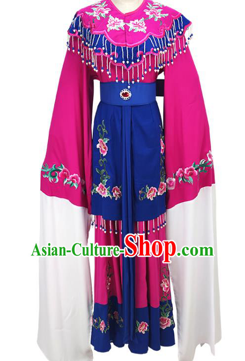 Chinese Traditional Shaoxing Opera Actress Garment Beijing Opera Young Beauty Clothing Peking Opera Cui Yingying Rosy Dress