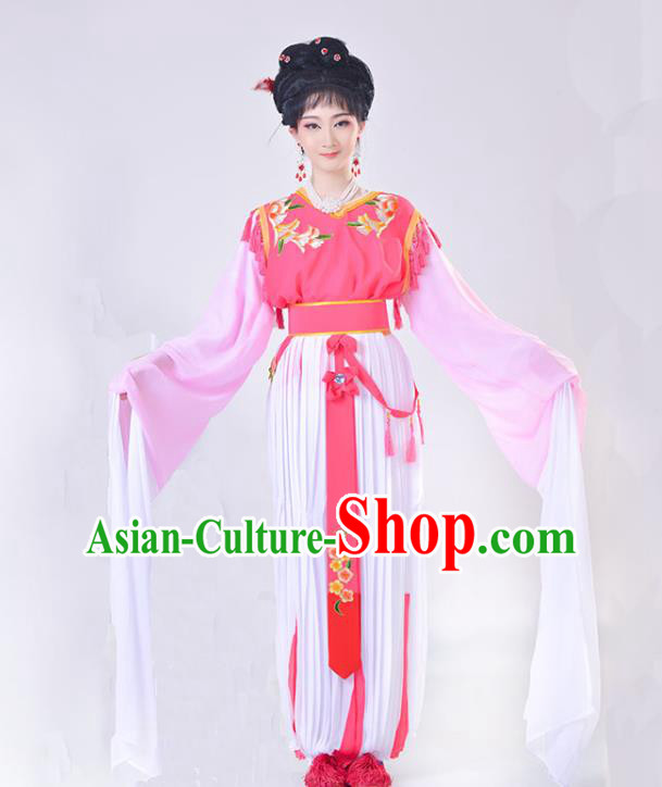 Chinese Beijing Opera Young Beauty Clothing Traditional Peking Opera Diva Pink Dress Shaoxing Opera Actress Garment