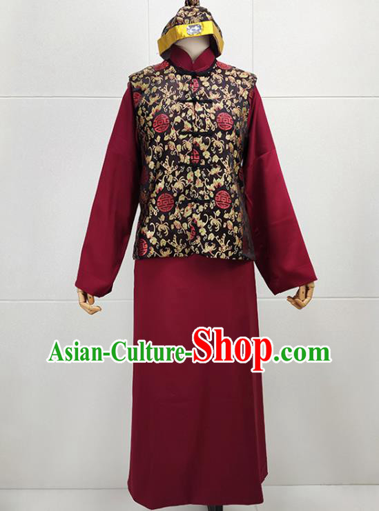 China Peking Opera Qing Dynasty Childe Garments Traditional Shaoxing Opera Young Male Clothing and Headwear