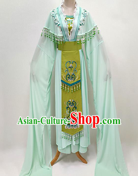 Chinese Shaoxing Opera Noble Lady Garment Beijing Opera Diva Clothing Traditional Peking Opera Hua Tan Green Dress