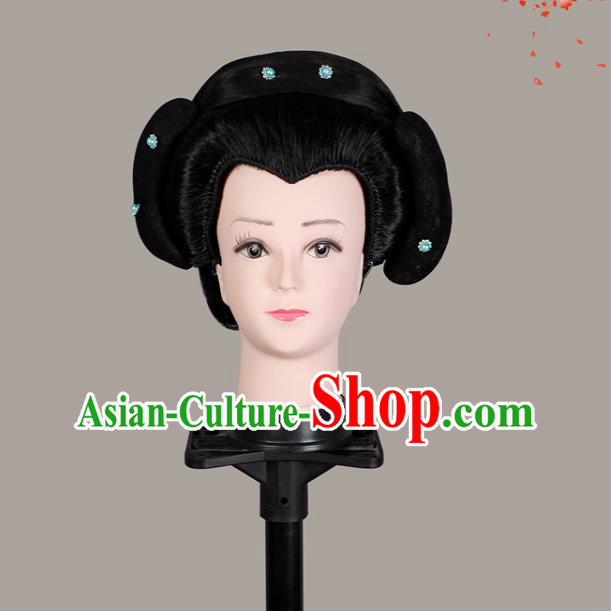 China Shaoxing Opera Actress Wigs Sheath Empress Hair Accessories Beijing Opera Diva Headwear
