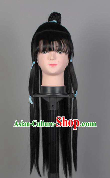 China Beijing Opera Chignon Headdress Shaoxing Opera Shepherd Boy Wigs Sheath Traditional Opera Livehand Hair Accessories