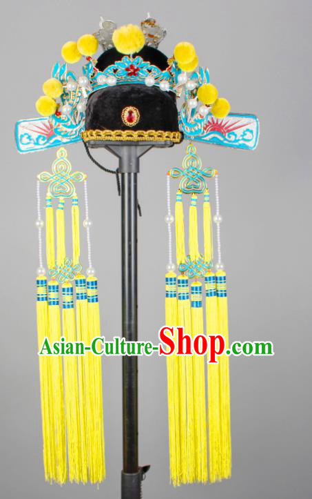 China Shaoxing Opera Scholar Hat Traditional Huangmei Opera Bridegroom Headdress Beijing Opera Xiaosheng Headwear