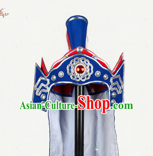 China Beijing Opera Wusheng Helmet Shaoxing Opera General Hat Traditional Huangmei Opera Warrior Headdress