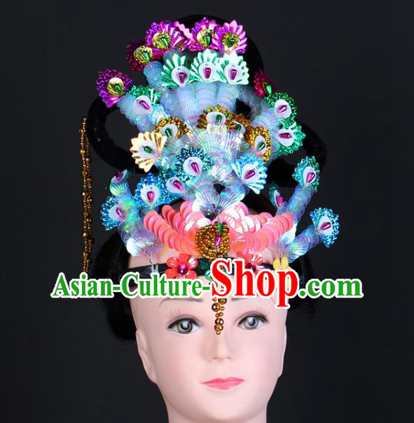 China Shaoxing Opera Noble Lady Hair Crown Traditional Peking Opera Actress Headdress Beijing Opera Hua Tan Hair Accessories