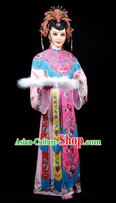 Chinese Beijing Opera Court Beauty Garment Shaoxing Opera Princess Clothing Traditional Peking Opera Hua Tan Pink Dress