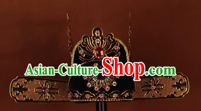 China Traditional Peking Opera Xiaosheng Headdress Beijing Opera Headwear Shaoxing Opera Scholar Hat