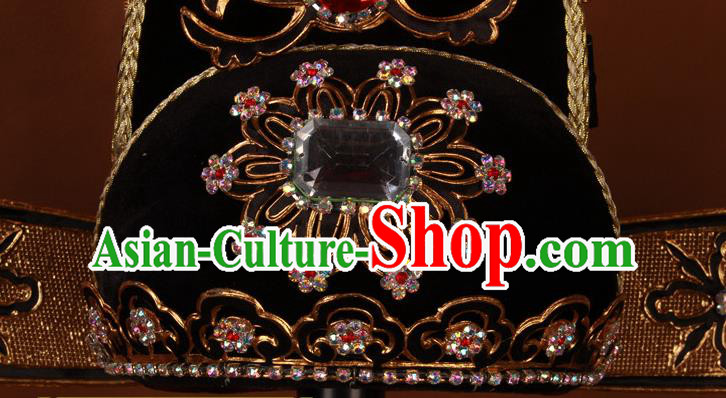 China Traditional Peking Opera Xiaosheng Headdress Beijing Opera Headwear Shaoxing Opera Scholar Hat