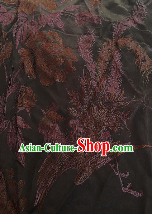 China Classical Phoenix Pattern Silk Fabric Traditional Cheongsam Brocade Cloth Jacquard Drapery