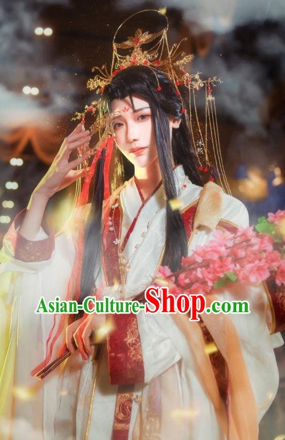 Chinese Ancient Noble Childe Hanfu Clothing Traditional Drama Cosplay Crown Prince Wedding Garment Costume