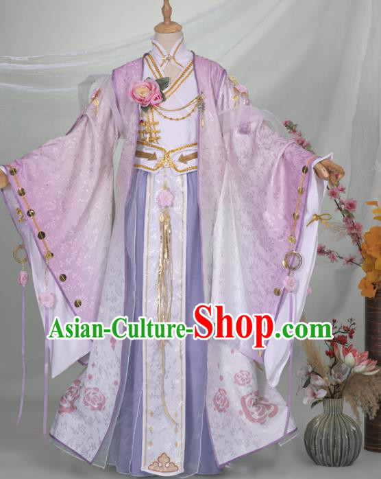 Chinese Ancient Crown Prince Hanfu Clothing Traditional Cosplay Han Dynasty Swordsman Garment Costumes