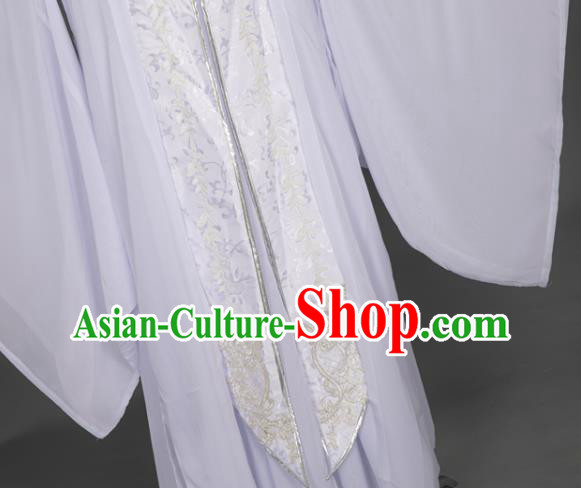 Chinese Ancient Scholar White Hanfu Clothing Traditional Cosplay Young Swordsman Garment Costumes